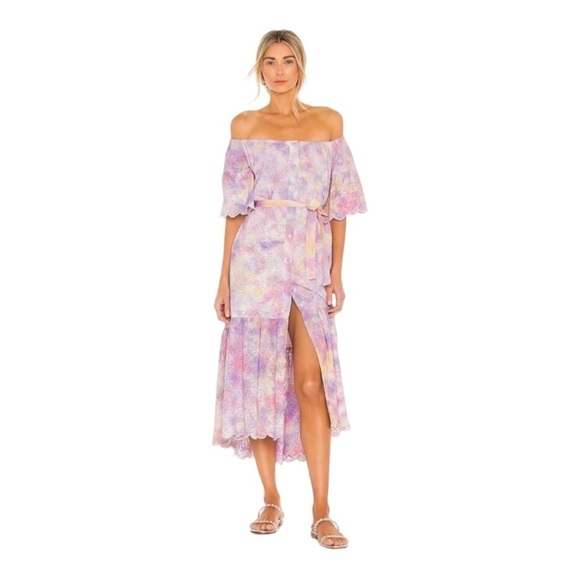 NWT SUNDRESS x Revolve Sandra Eyelet Off the Shoulder Midi Dress One Size - Picture 3 of 10